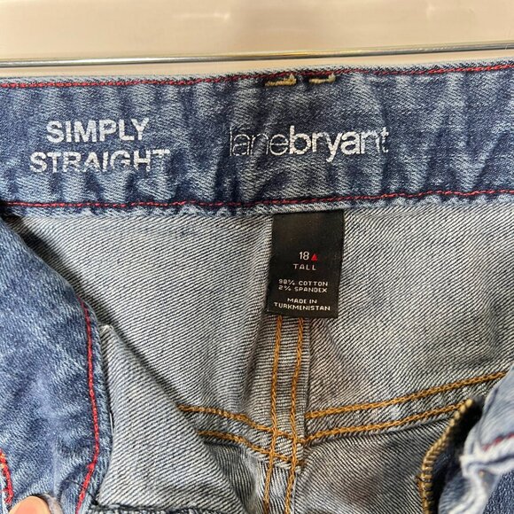 Lane Bryant Women’s Jeans Size 18 Tall Long Simply Straight Stretch Denim Pants - Picture 7 of 10